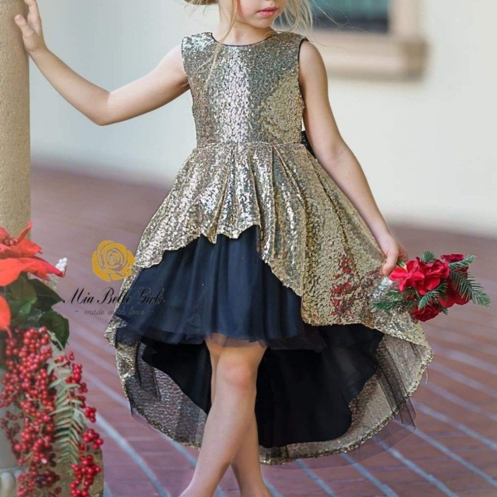 Kid's Mia Belle sparkle hi lo dress